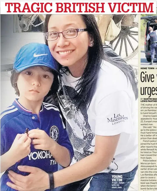  ??  ?? YOUNG VICTIM Tragic Julian with his mum Jom