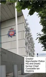  ??  ?? Greater Manchester Police HQ and (inset) former Chief Constable Ian Hopkins