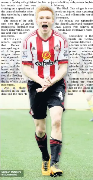  ??  ?? Duncan Watmore of Sunderland