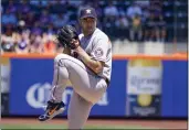  ?? MARY ALTAFFER — THE ASSOCIATED PRESS ?? Houston Astros starting pitcher Justin Verlander delivers against the New York Mets during the first inning Wednesday in New York.