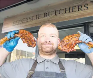  ??  ?? Meat and greet Elderslie Butchers won big at the Scottish Craft Butchers Awards