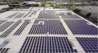  ?? COURTESY OF UNIRAC ?? A solar array installed by Affordable Solar at Road Runner Food Bank.