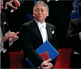  ??  ?? Emotional truth: Kazuo Ishiguro receiving his Nobel prize in 2017. The novelist now says he doubts the argument he made in his acceptance speech