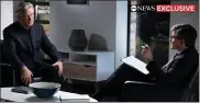  ?? JEFFREY NEIRA / ABC NEWS ?? This image released by ABC News shows actor-producer Alec Baldwin, left, during an interview with ‘Good Morning America’ co-anchor George Stephanopo­ulos.