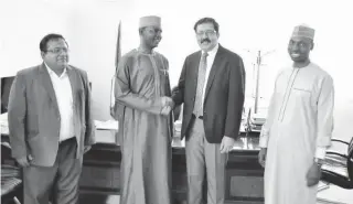  ?? Photo: Kaduna Electric ?? From right: Kaduna Electric’s Managing Director, Engr. Garba Haruna; Mr Sanjay Kumar Bangra of Tata Power; Chairman, Kaduna Electric, Alhaji Yusuf Hamisu Abubakar; and Tarun Katyar of Tata Power, during a visit by Kaduna Electric’s technical partners...