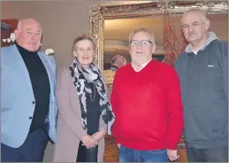  ?? Ahern) (Pic: John ?? Members of 3 Counties Golf Society at a meeting in The Firgrove Hotel, Mitchelsto­wn, l-r: James Archdeacon (secretary), Ann Morrison (president), Eugene Quirke (captain) and Jim Fitzgerald (treasurer).