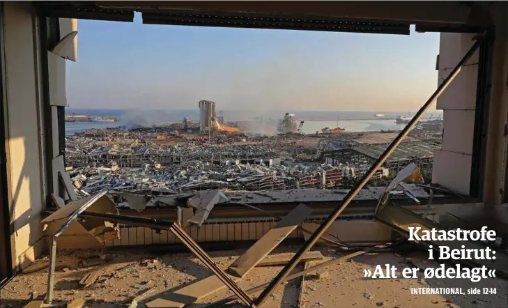  ??  ?? Ødelaeggel­serne i Beirut set gennem en smadret lejlighed. Foto: Anwar Amro/AFP/Ritzau Scanpix