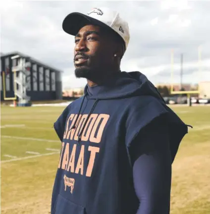  ??  ?? Cornerback Kayvon Webster posed this week at Broncos headquarte­rs, where team preparatio­ns continue for the AFC championsh­ip game against the New England Patriots on Sunday. Joe Amon, The Denver Post