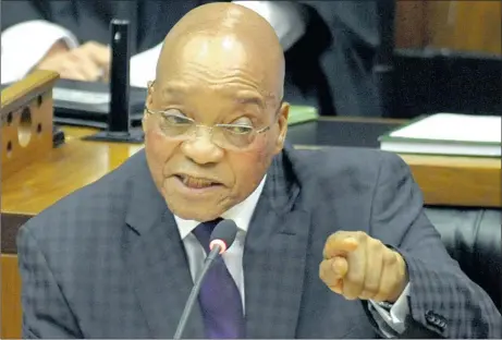  ?? Picture: JEFFREY ABRAHAMS ?? HEAD ON: President Jacob Zuma answers questions in the National Assembly yesterday.