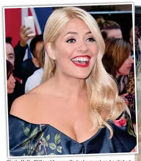  ??  ?? Sleek: Holly Willoughby usually looks smart and polished
