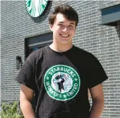  ?? JOE THOMPSON ?? Starbucks worker Joe Thompson helped organize successful union elections at two of the Seattle-based coffee giant’s stores located in Santa Cruz, California.