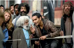  ??  ?? Uncle Jimmy (Jack Charles) and Waaru (Rob Collins) in a scene from Cleverman.