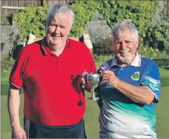  ?? ?? Left: Peter Mackie and Gilbert Mullen who won the Caledonia Pairs trophy on Sunday.