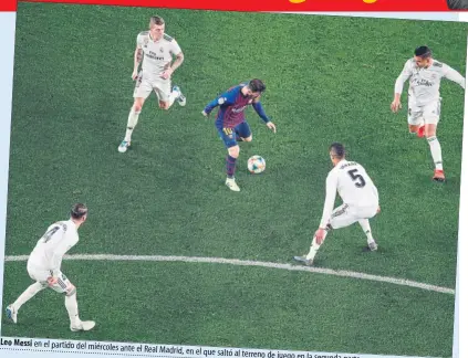  ?? FOTO: EFE ?? Leo Messi en el partido del miércoles ante el Real Madrid, en el que saltó al terreno de juego en la segunda parte