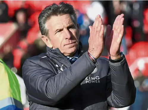  ??  ?? So far so good: Claude Puel has helped Leicester climb out of the relegation zone and into 12th spot in the English Premier League. — AFP