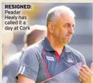  ??  ?? RESIGNED: Peadar Healy has called it a day at Cork