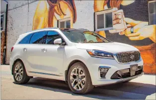  ?? KIA PHOTO ?? The 2019 Kia Sorento is powered by a 290-horsepower, 3.3-litre, V6 engine that makes up to 252 lb.-ft. of torque.