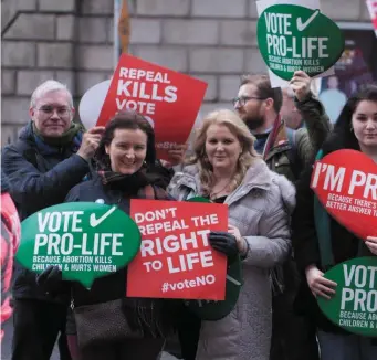  ??  ?? Group pictured at a recent pro-life rally in Dublin.