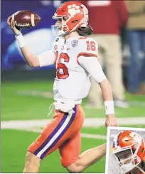  ?? AP (2) ?? FINISH THE JOB: A year ago, Trevor Lawrence trudged off the field after his only college loss (right), but he has Clemson back in the playoff, hoping to finish the job this time.