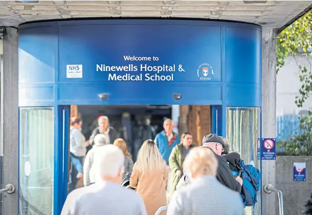  ??  ?? AT THE READY: Services have been reconfigur­ed at Ninewells Hospital in Dundee in readiness for a possible influx of coronaviru­s patients.