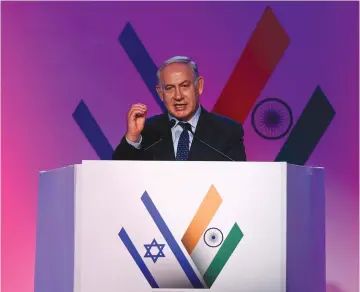  ??  ?? PRIME MINISTER Benjamin Netanyahu speaks at an event during his recent trip to India.