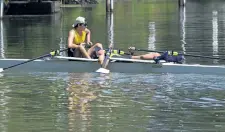  ?? JULIE JOCSAK/POSTMEDIA NEWS ?? Raphael Berz and Matthew Thompson of Notre Dame catch their breath after rowing in the under-17 mens double on the final day of racing at the 135th Royal Canadian Henley Regatta in St. Catharines on Sunday.