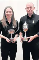  ??  ?? Pictured, from left to right, are Susan Hargrave and Ken Powell, the trophy winners.