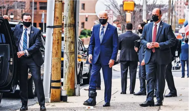  ?? Agence France-presse ?? ↑
Joe Biden departs after an event at The Queen Theatre in Wilmington, Delaware, on Tuesday.