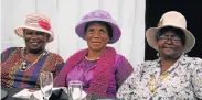  ?? Picture: FREDLIN ADRIAAN ?? ALL DRESSED UP: Guests, from left, Jessie Olifant, Sonna Williams and Georgina Ngqeza celebrate the event at The Gelvandale Community Centre