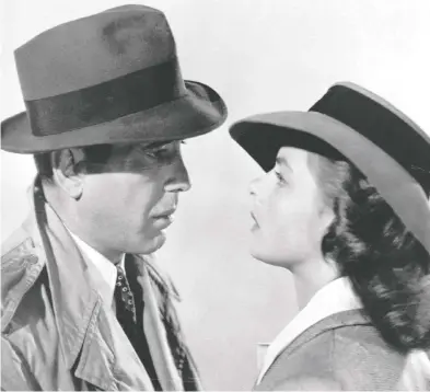  ?? WARNER BROS. ?? Humphrey Bogart and Ingrid Bergman in Casablanca, where a kiss is still a kiss.