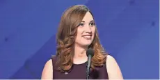  ??  ?? In 2016, Sarah McBride spoke at the Democratic National Convention, becoming the first transgende­r woman to do so. ROBERT DEUTSCH/USA TODAY