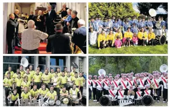  ??  ?? De gauche à droite : la musique L’Espérance ; L’Indépendan­te de Messe ; Les Sans pistons ; La Chapellois­e.