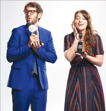  ??  ?? Josh Groban and Sarah Bareilles are set to co-host the 72nd Annual Tony Awards