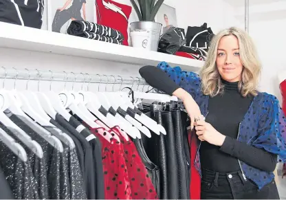  ?? Picture: Mhairi Edwards. ?? Fashion designer Hayley Scanlan at her shop on Perth Road.