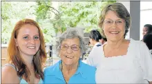  ??  ?? FOND FAREWELL: Among the many who gathered to wish Carol Millington well on her farewell from GHS were, from left, former pupil Mariska Cloete, her grandmothe­r, GHS stalwart Rosemary Cloete, and Maureen Edkins, wife of a former principal of the school,...