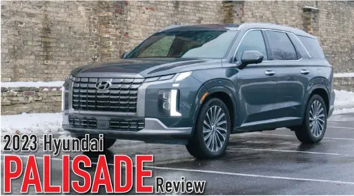  ?? ?? The 2023 Hyundai Palisade gets a new grille, new wheels, and improved tech inside.