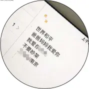  ??  ?? 南航一航班日前因火警­緊急備降，王同學寫下短短25個­字遺書，感動網友。(取材自新京報)