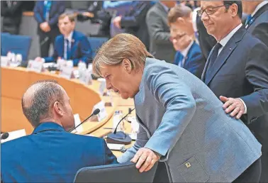  ?? FOTOS: AFP ?? DURA. Angela Merkel dijo que Londres no se hiciera “ilusiones” con respecto a las negociacio­nes.