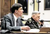  ?? New York Times file photo ?? Defense Secretary Mark Esper testifies before the House Armed Services Committee last week.