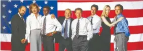  ?? NBC PHOTO ?? “The West Wing,” which ran for seven seasons on NBC, detailed the lives of staffers in the West Wing of the White House. Its cast included, from left, Richard Schiff, Allison Janney, Dulé Hill, John Spencer, Martin Sheen (as President Jed Bartlett),...