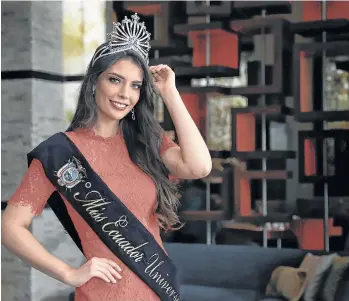  ?? /CORTESÍA EL UNIVERSO ?? Cristina Hidalgo, Miss Ecuador 2019, formará parte de las festividad­es ecuatorian­as en Nueva Jersey.