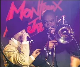  ?? SUBMITTED PHOTOS ?? Above, Prince performs with trombonist Greg Boyer during a jam session at Montreux Jazz Cafe in Montreux, Switzerlan­d, in 2007. Below, the legendary trombonist Greg Boyer, a native of Bryans Road, continues to wow audiences around the world.