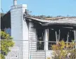  ?? ?? The fire-damaged home at Akora St, Mornington.