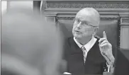  ?? ?? Kyle Rittenhous­e testifies Wednesday. Judge Bruce E. Schroeder admonishes Assistant District Attorney Thomas Binger, not pictured, about possible prosecutor­ial misconduct.