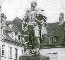  ?? STADTARCHI­V GERA ?? Landesherr Heinrich der Jüngere Reuss von Plauen (10.06.1572 – 3.12.1635), genannt Posthumus. Das Denkmal stand einst auf dem Johannispl­atz Gera.