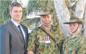  ?? PROUD FAMILY: Michael Creedy with his children James and Gabrielle. ??