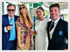  ??  ?? SURE BET: Piers and wife Celia with Simon Cowell and his partner Lauren at the Epsom Derby