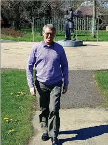  ??  ?? Tralee greyhound enthusiast Eugene Lee keeping fit while exercising at Tralee Town Park recently. Photo Moss Joe Browne.