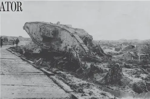  ?? UNIVERSITY OF VICTORIA LIBRARIES ?? A tank lies in the mud in Passchenda­ele, Belgium, the scene of a bloody First World War battlefiel­d where Canadian troops suffered heavy losses. On the 100th anniversar­y of the battle, it is important to commemorat­e the sacrifices of those who came...