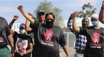  ??  ?? Protestors present said they will not stand for gender-based violence.